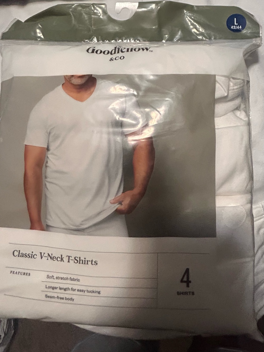 Goodfellow & Co White Men’s V-Neck T-Shirt Pack (4-Pack)